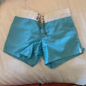 Women's Blue and White Shorts
